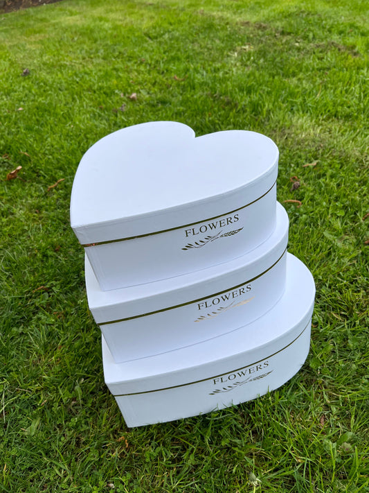 White Heart boxes 3 piece set